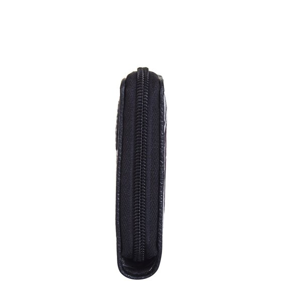 Hand Crafted Black Print Nylon Fabric Women Wristlet Wallets and Card Holder - Picture 6 of 8